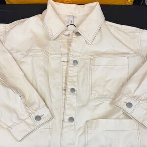 Future Collective Women’s denim jacket  Cream Jacket size XXL NEW